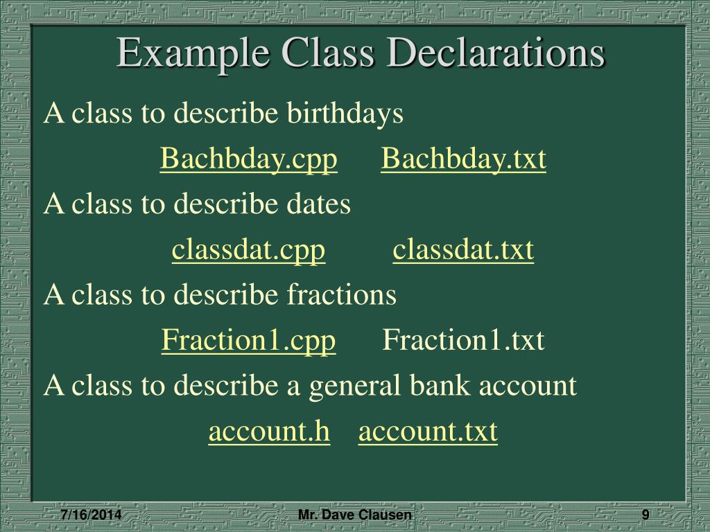 PPT Chapter 9 Introduction To Classes PowerPoint Presentation, free