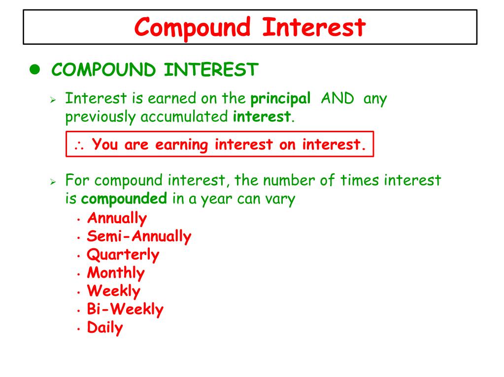 PPT LESSON 2 COMPOUND INTEREST PowerPoint Presentation ID1831548