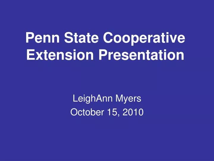PPT Penn State Cooperative Extension Presentation PowerPoint