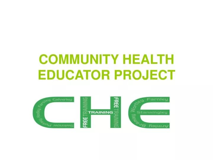 PPT COMMUNITY HEALTH EDUCATOR PROJECT PowerPoint Presentation, free