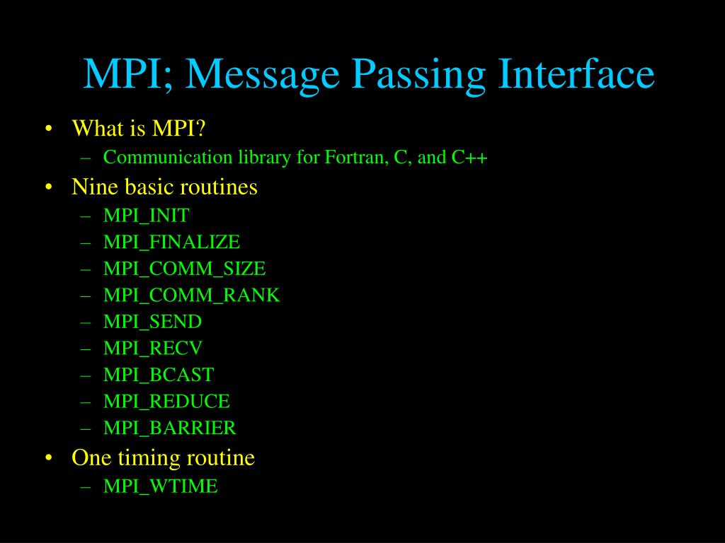 PPT Message Passing Interface PowerPoint Presentation, free download ID1833024
