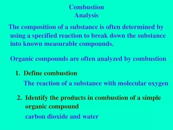 PPT Combustion Analysis PowerPoint Presentation, free download ID