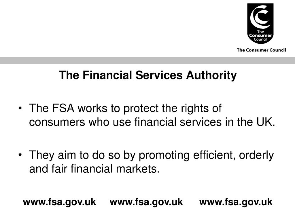 PPT The Financial Services Authority PowerPoint Presentation, free