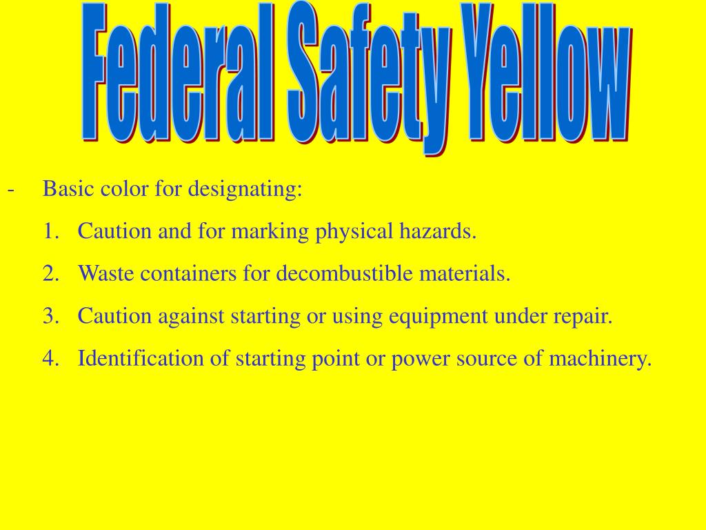 PPT Colors and application of the safety color code PowerPoint