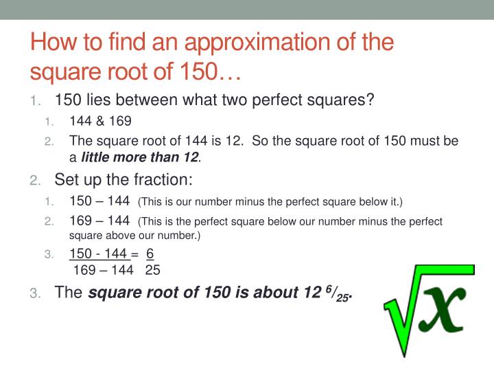 PPT How to Find the Square Root of a NonPerfect Square PowerPoint