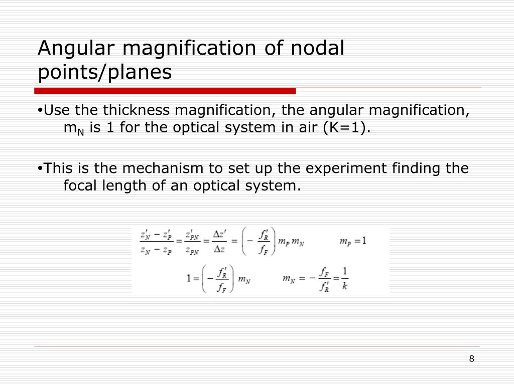 PPT The calculation of focal length using the nodal slide PowerPoint