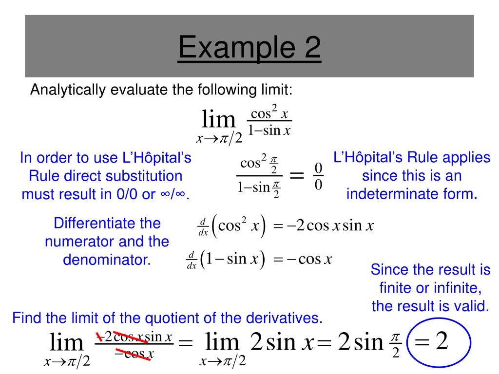 Limit Using L'hopital's Rule Calculator
