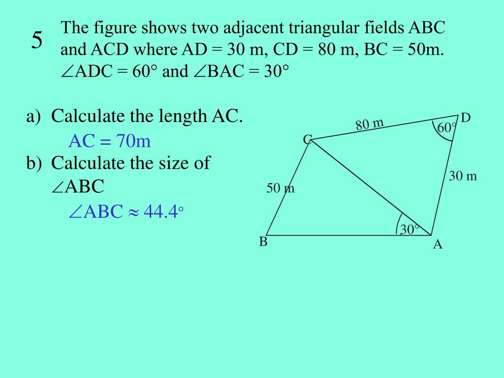 PPT The following diagram shows a triangle with sides 5 cm, 7 cm, 8