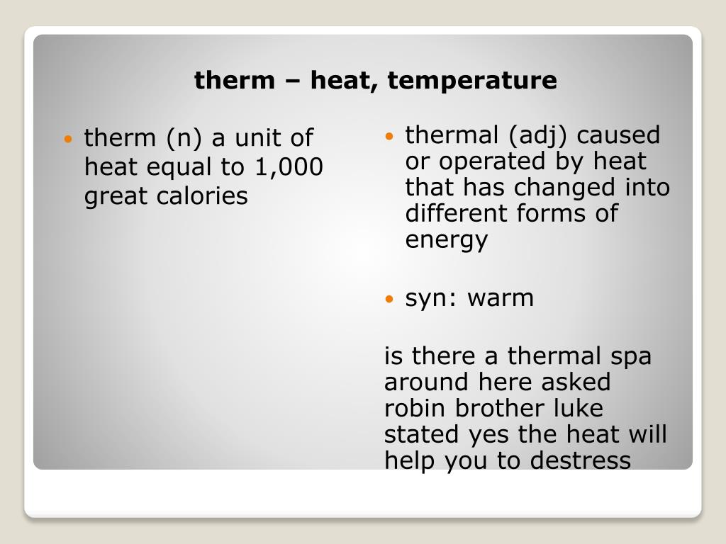 PPT therm heat, temperature PowerPoint Presentation, free download