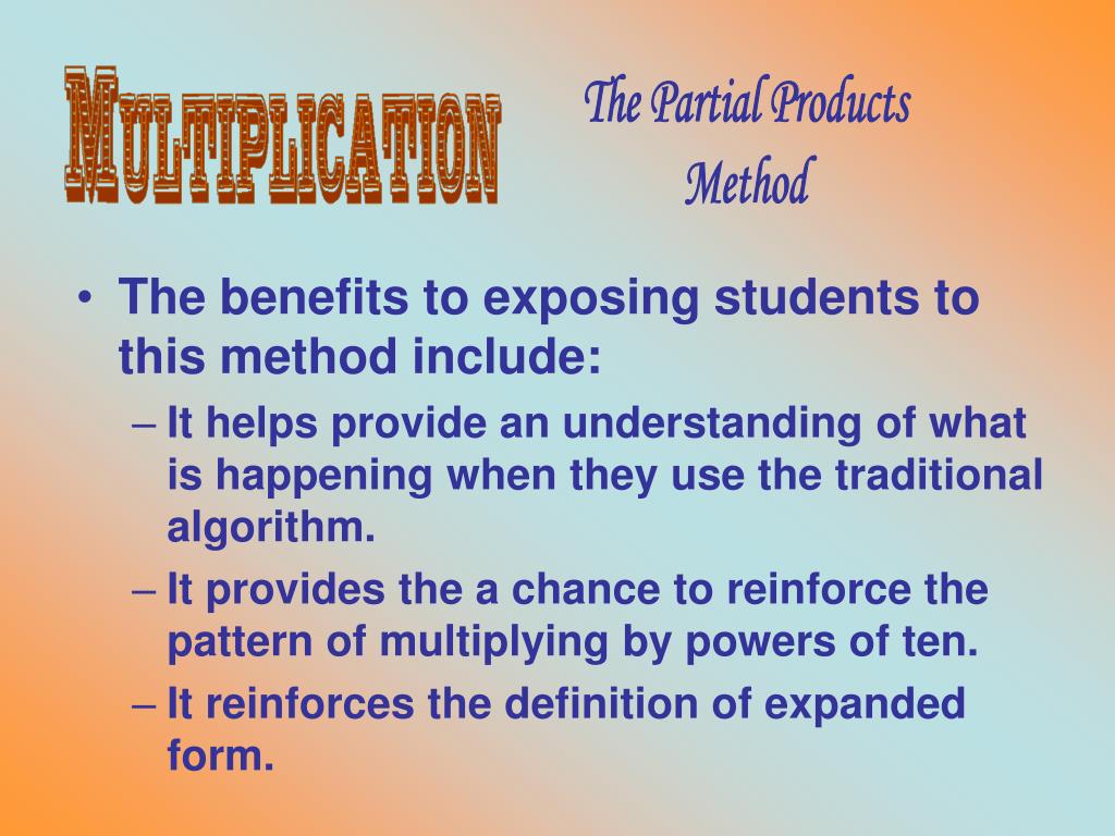 PPT - The Partial Products Method PowerPoint Presentation, free