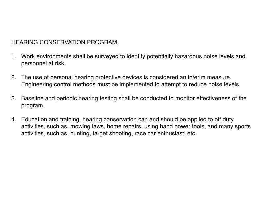 PPT HEARING CONSERVATION PowerPoint Presentation, free download ID1843864