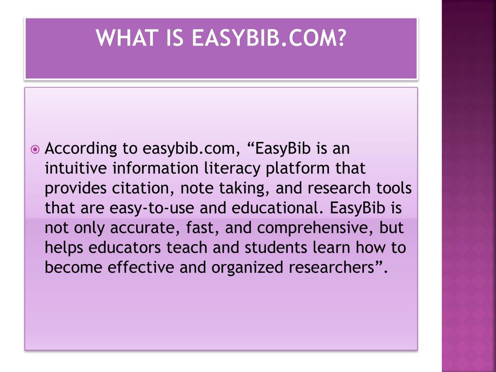PPT to easyBib PowerPoint Presentation, free download ID