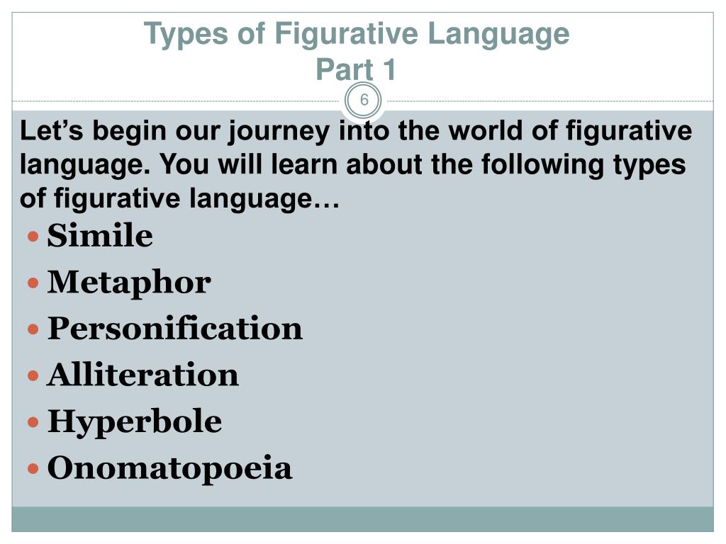 PPT Figurative Language Part 1 Grade 6 PowerPoint Presentation, free download ID1846994