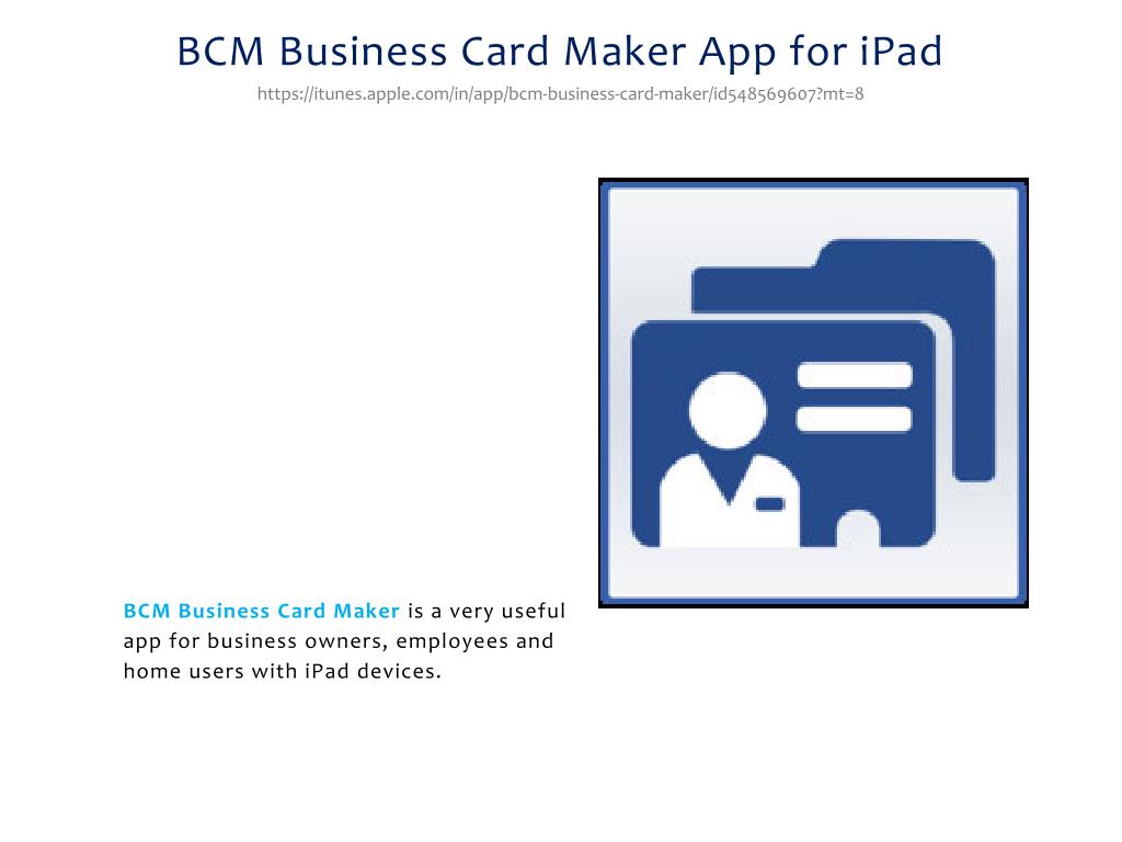 PPT BCM Business Maker App for iPad PowerPoint Presentation, free