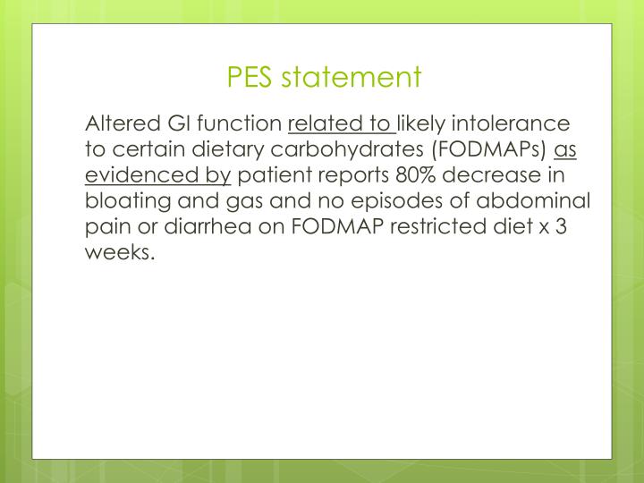 Examples of PES Statements in the WIC setting