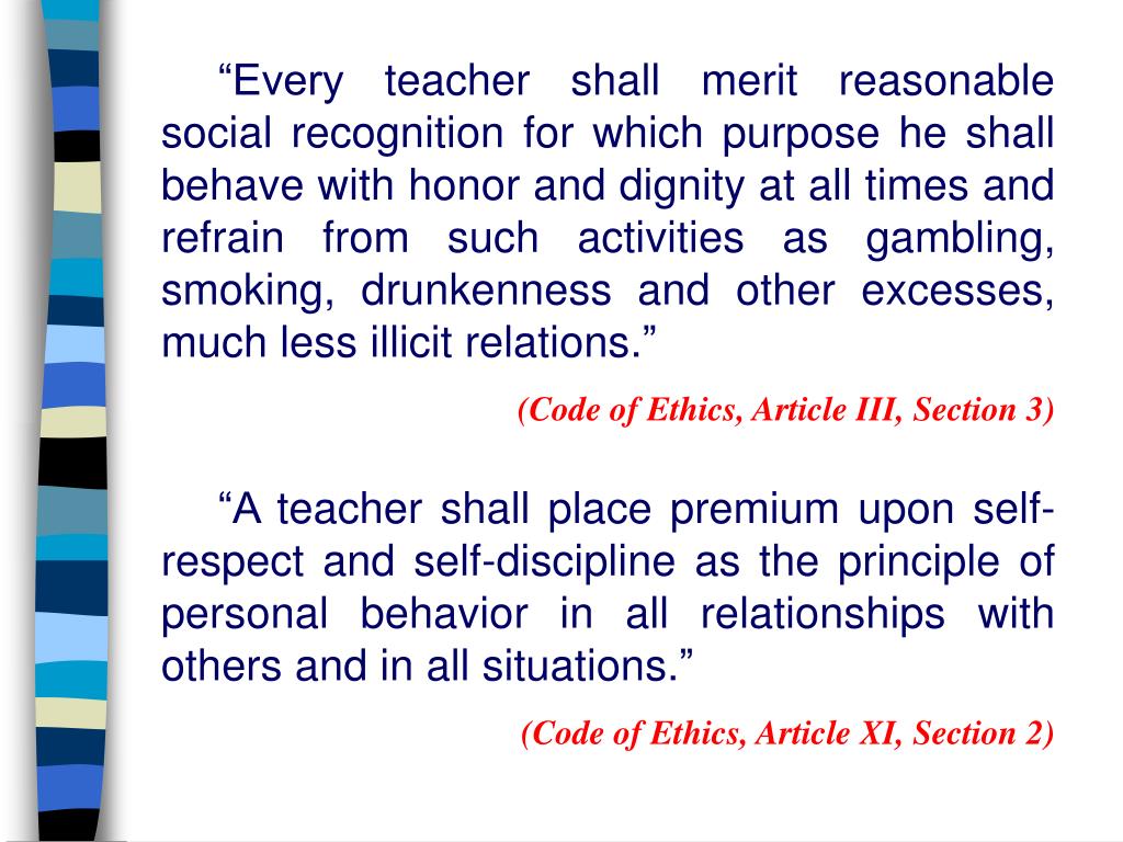 PPT The Code of Ethics for Professional Teachers in Their Dual Role