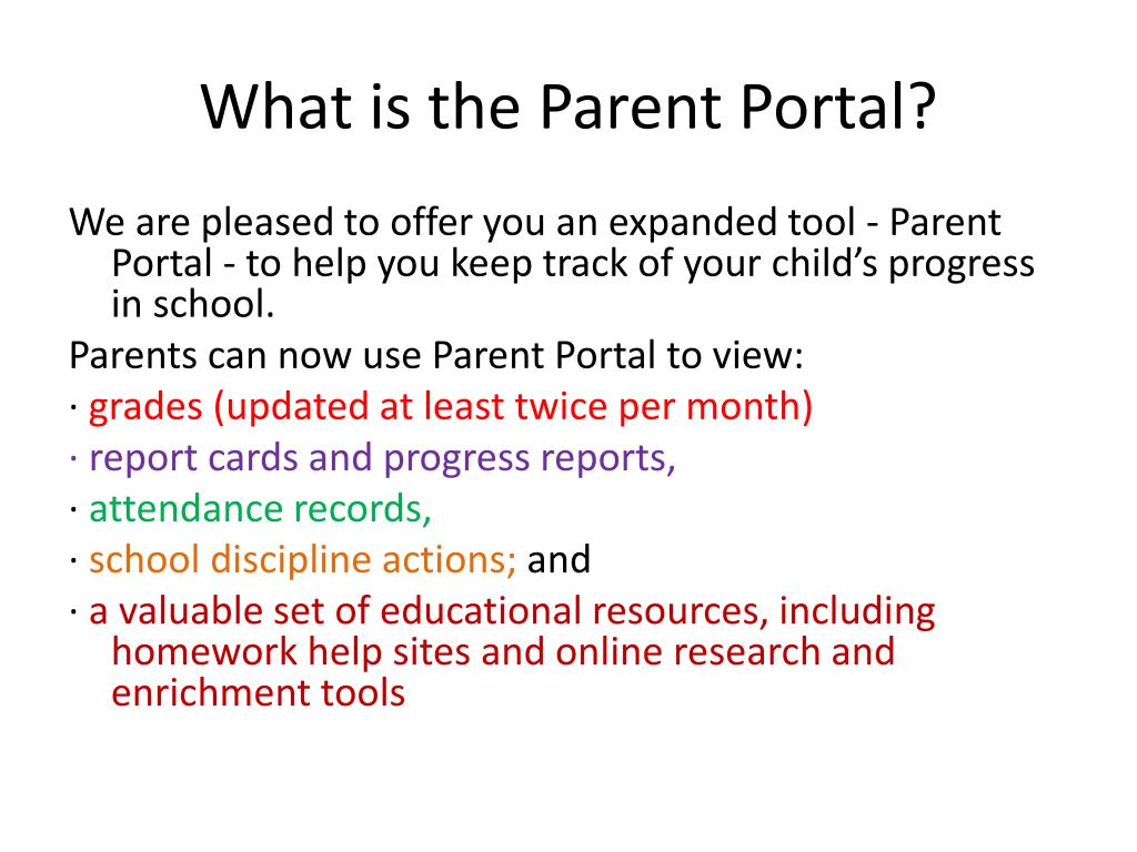 PPT Using the Parent Portal at PowerPoint Presentation ID1854878