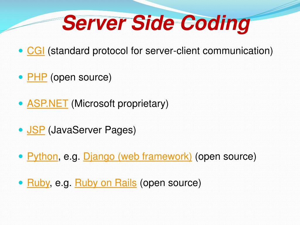 Server Side And Coding at Sidney Fisher blog