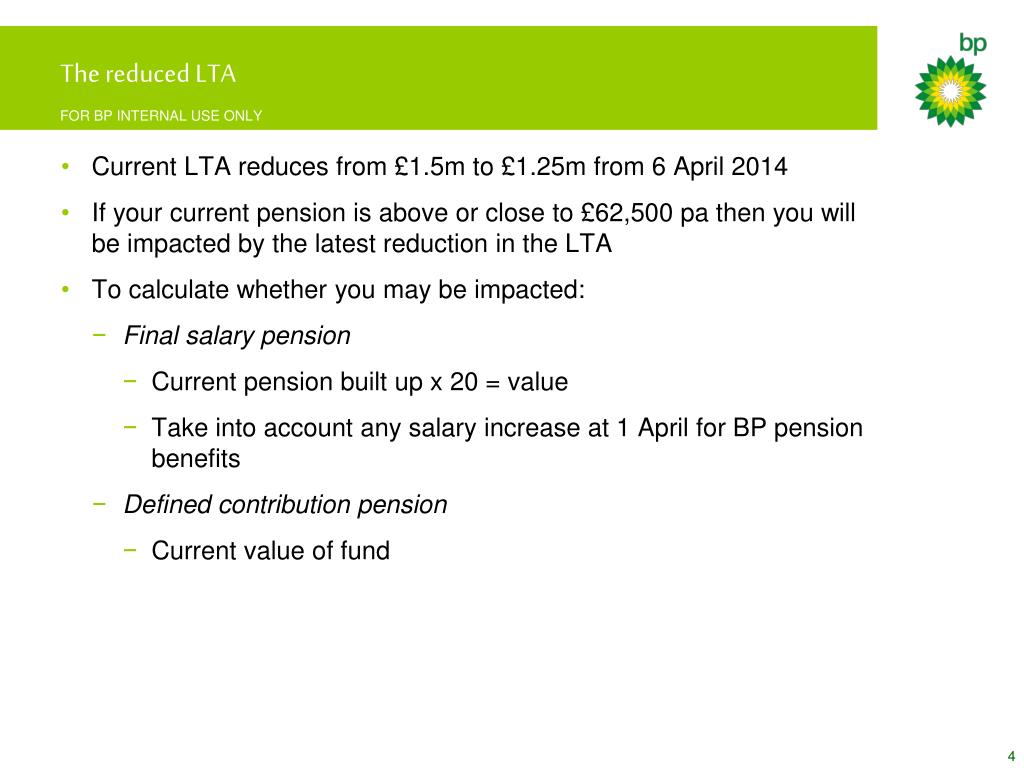 PPT Lifetime Allowance and Protection BP UK Pensions & Benefits