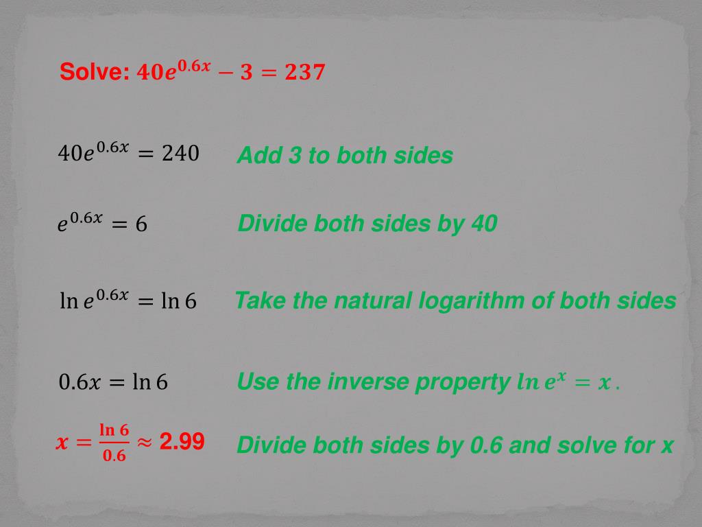 Exponential and logarithmic function QuickMath