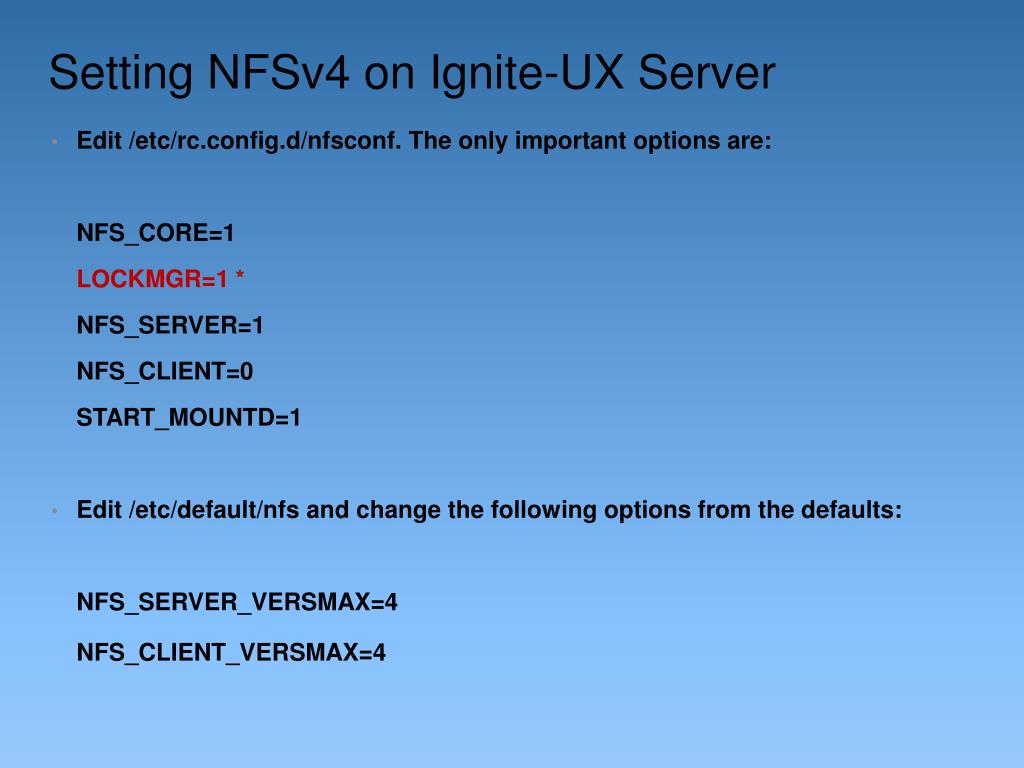 PPT HPUX 11iv3 IgniteUX with NFSV4 and SSH Tunnel PowerPoint