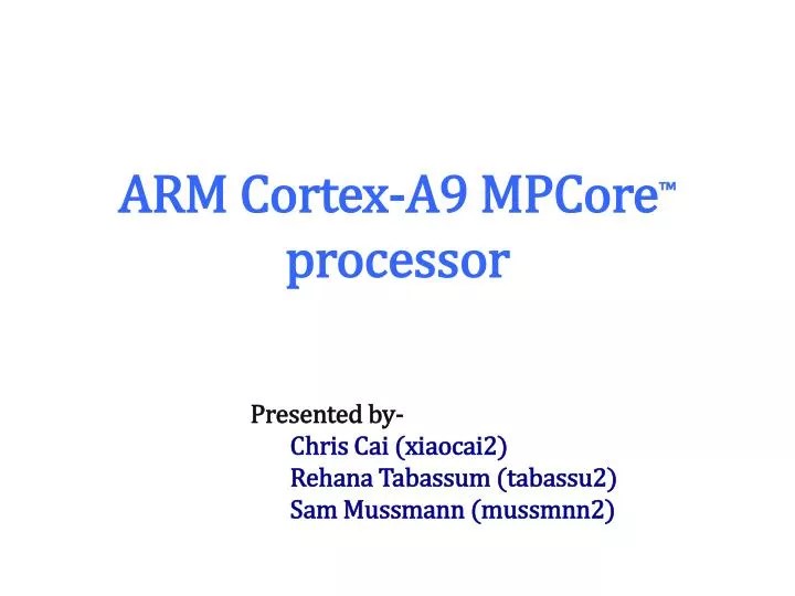 PPT ARM CortexA9 MPCore ™ processor PowerPoint Presentation, free