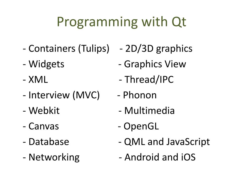 PPT Qt Framework PowerPoint Presentation, free download ID1861203