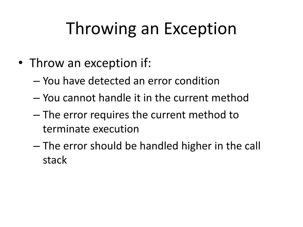 PPT Robust Programs and Exception Handling PowerPoint Presentation