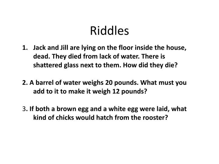 PPT Riddles PowerPoint Presentation, free download ID1866969
