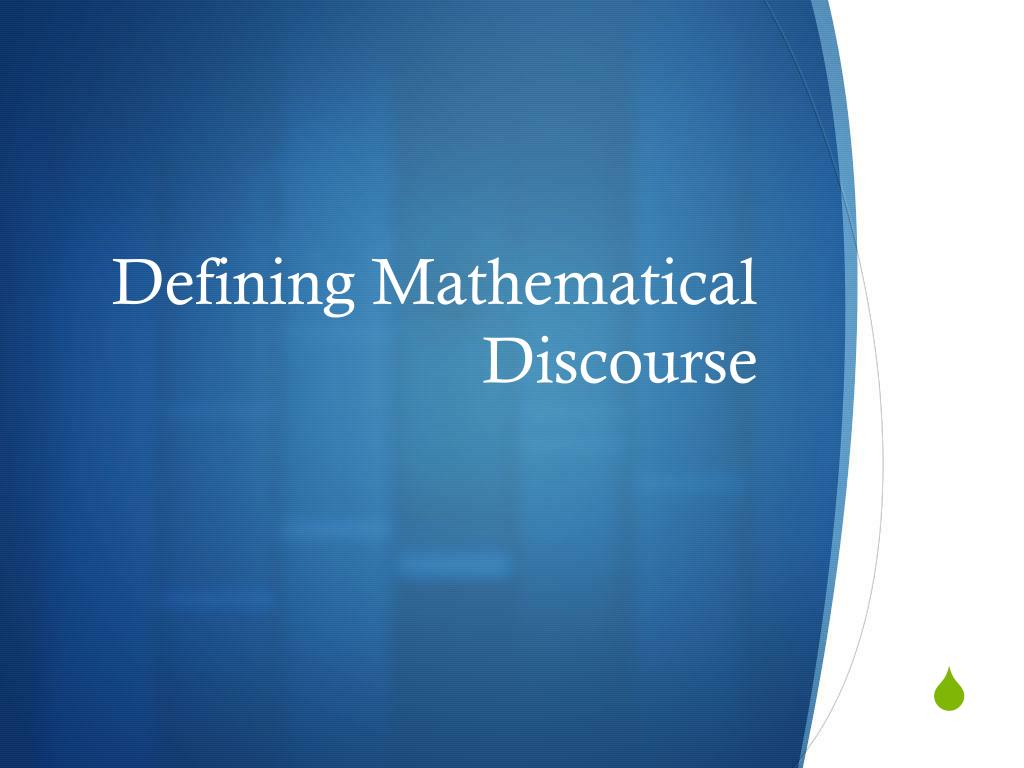 PPT Fostering Mathematical Discourse PowerPoint Presentation, free