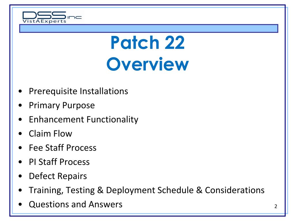 PPT FBCS Patch 22 Overview Program Integrity Integration PowerPoint