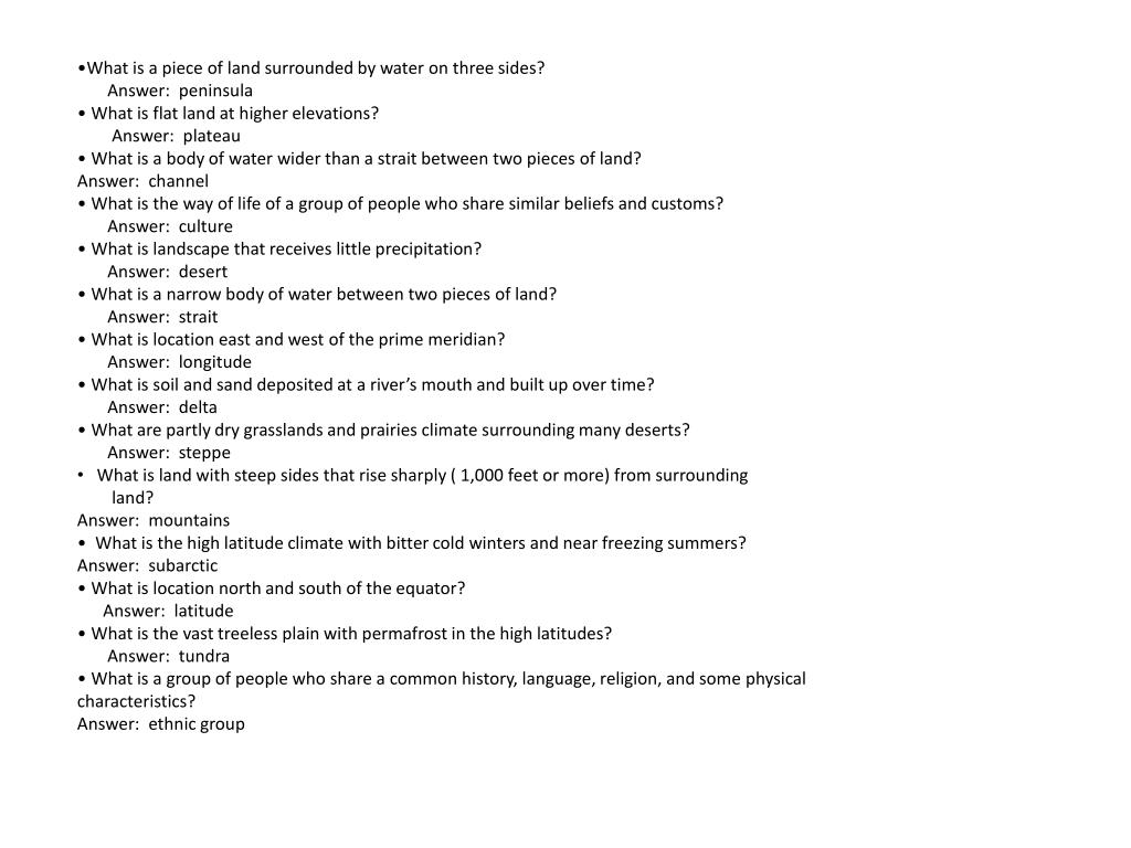 PPT What is a piece of land surrounded by water on three sides