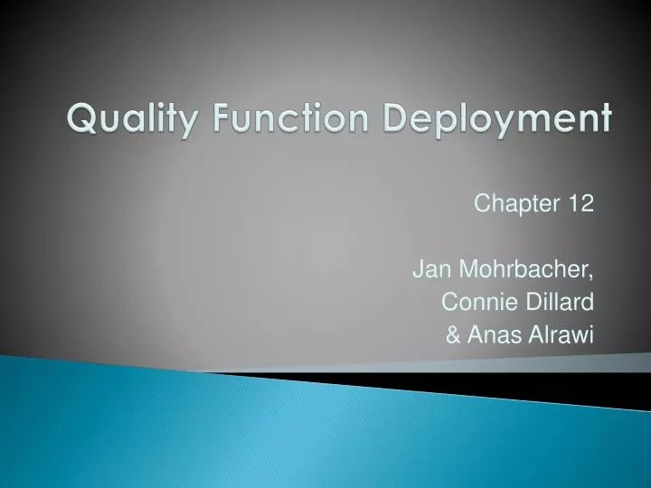 PPT Quality Function Deployment PowerPoint Presentation, free