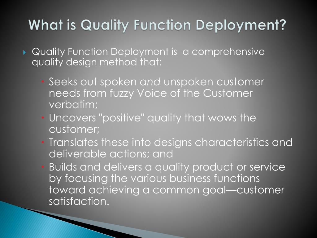 PPT Quality Function Deployment PowerPoint Presentation, free
