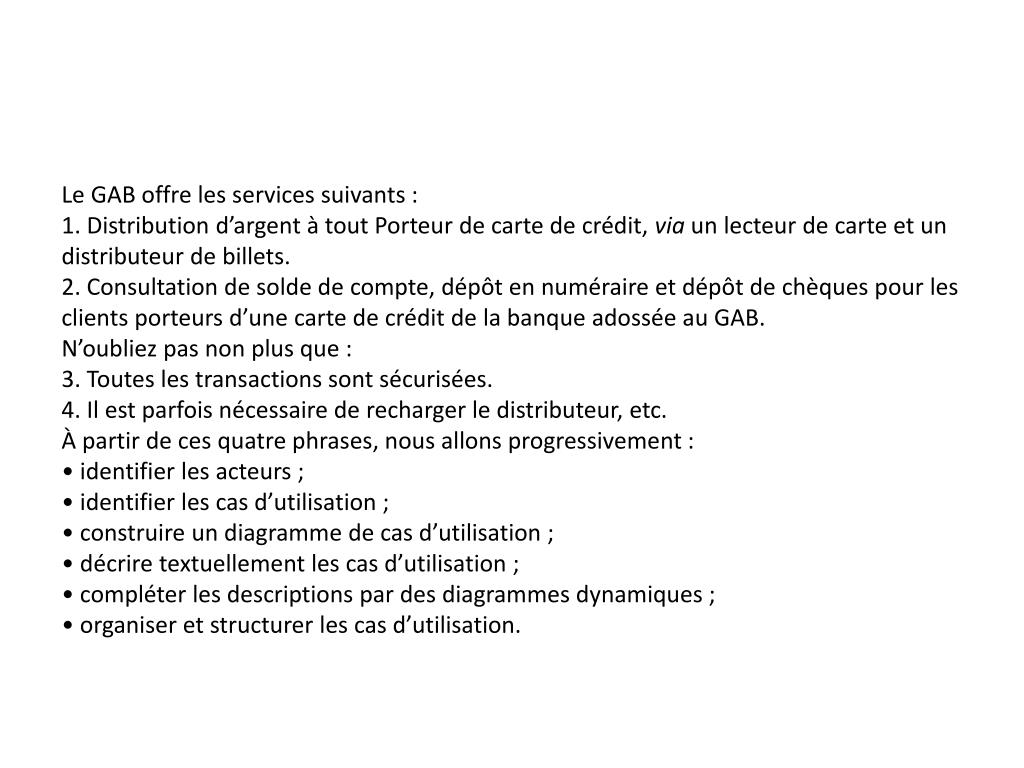 PPT ÉTUDE D’UN GUICHET AUTOMATIQUE DE BANQUE PowerPoint