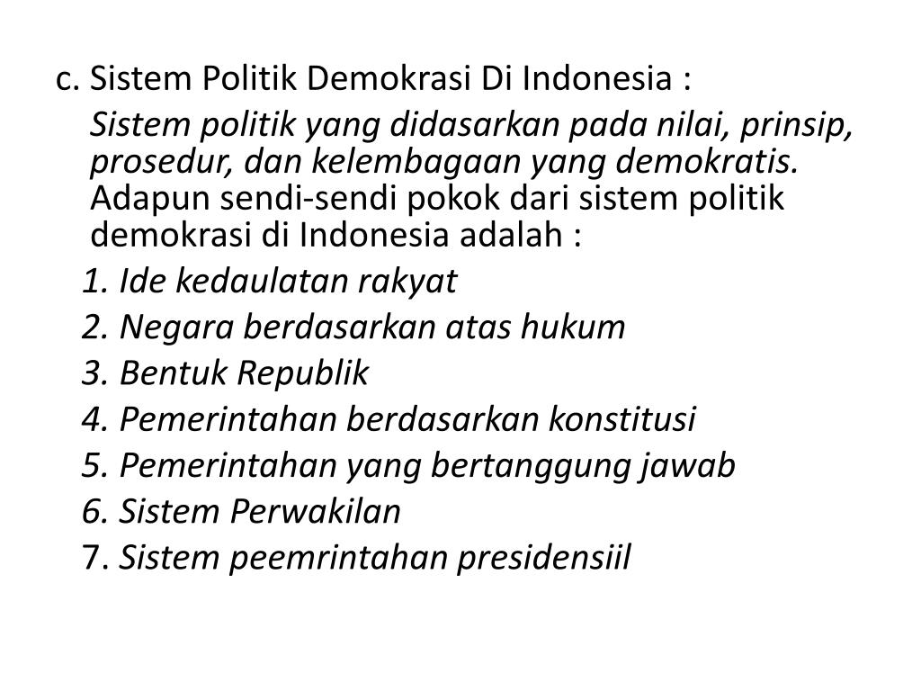 PPT SISTEM POLITIK DAN KETATANEGARAAN RI PowerPoint Presentation