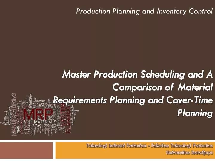 PPT Production Planning and Inventory Control PowerPoint Presentation