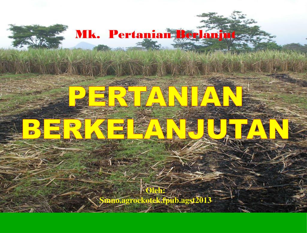 PPT Mk. Pertanian Berlanjut PERTANIAN BERKELANJUTAN Oleh