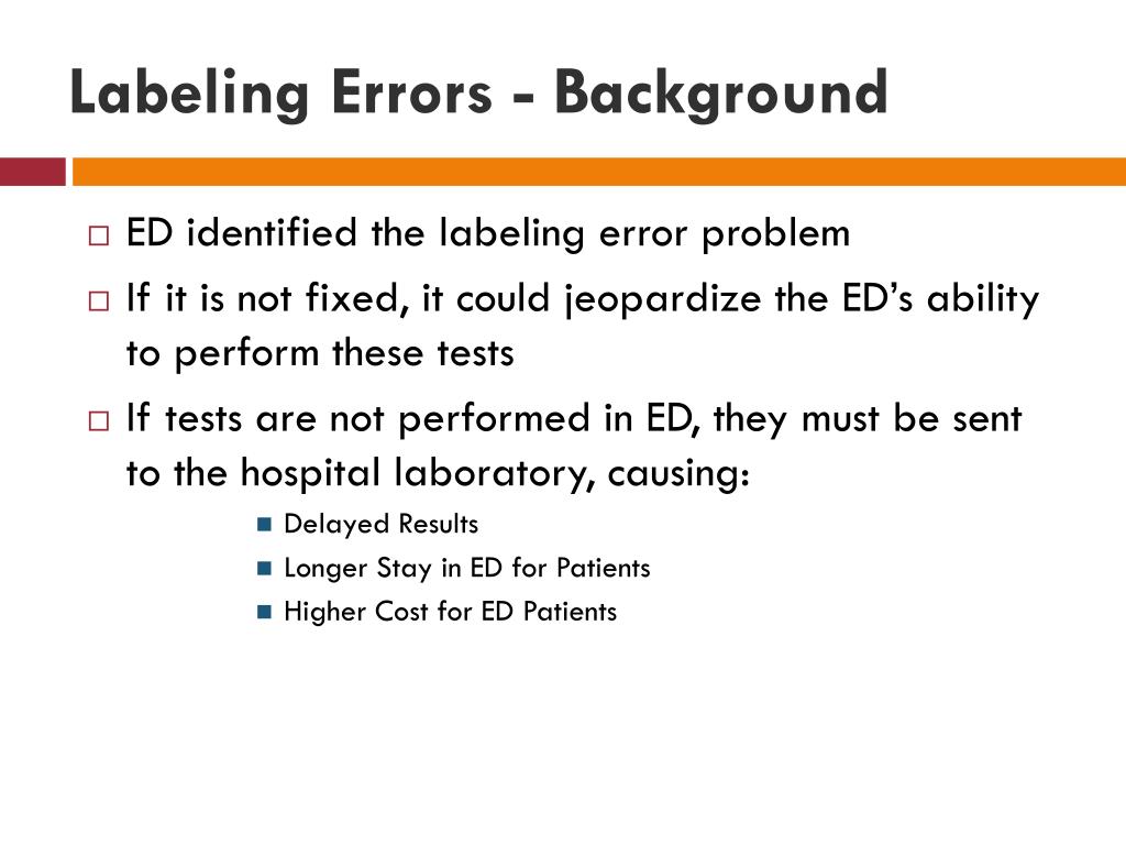PPT ELIMINATION OF HUMAN ERRORS IN THE LABELING OF URINE ANALYSIS