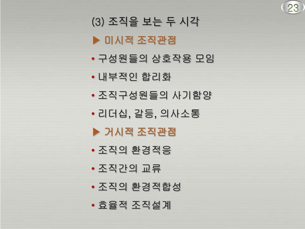 PPT 제 1 장 조직과 조직이론의 이해 PowerPoint Presentation ID1877181