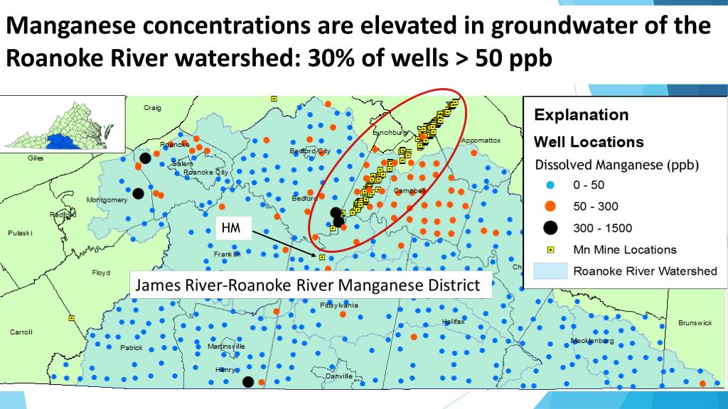 PPT Geologic Sources of Manganese in the Roanoke River Watershed