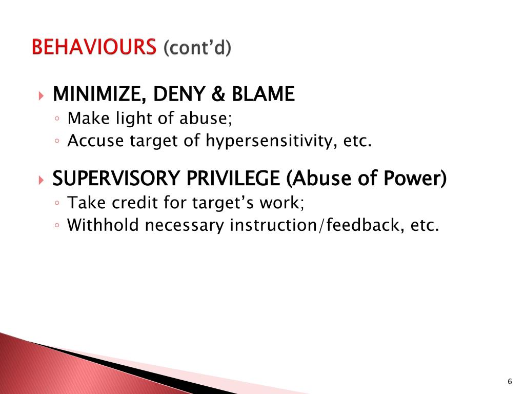 PPT ON BULLYING/HARASSMENT IN THE WORKPLACE PowerPoint