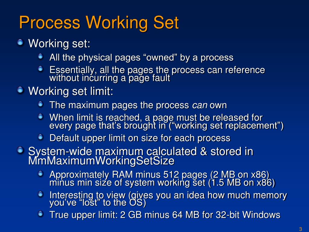 PPT Process working set and page replacement in WinNT PowerPoint
