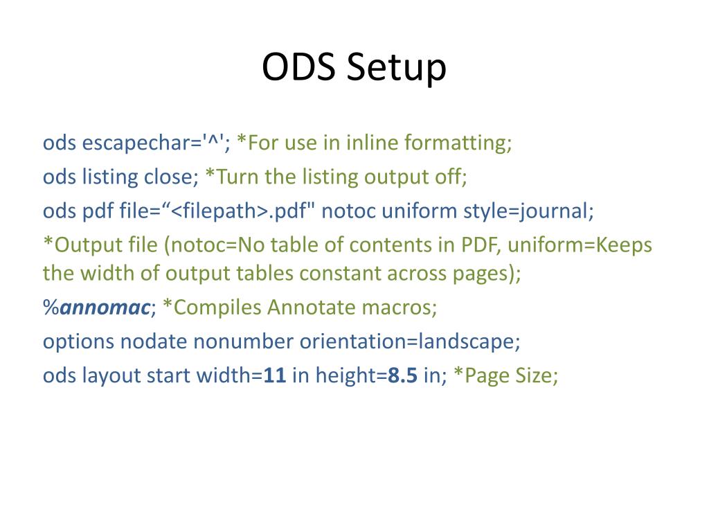 PPT Using ODS Regions to Create Custom Reports PowerPoint