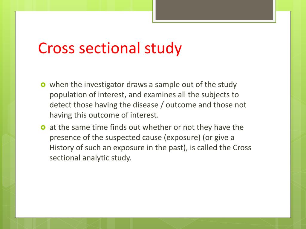 PPT CROSS SECTIONAL STUDY PowerPoint Presentation, free download ID
