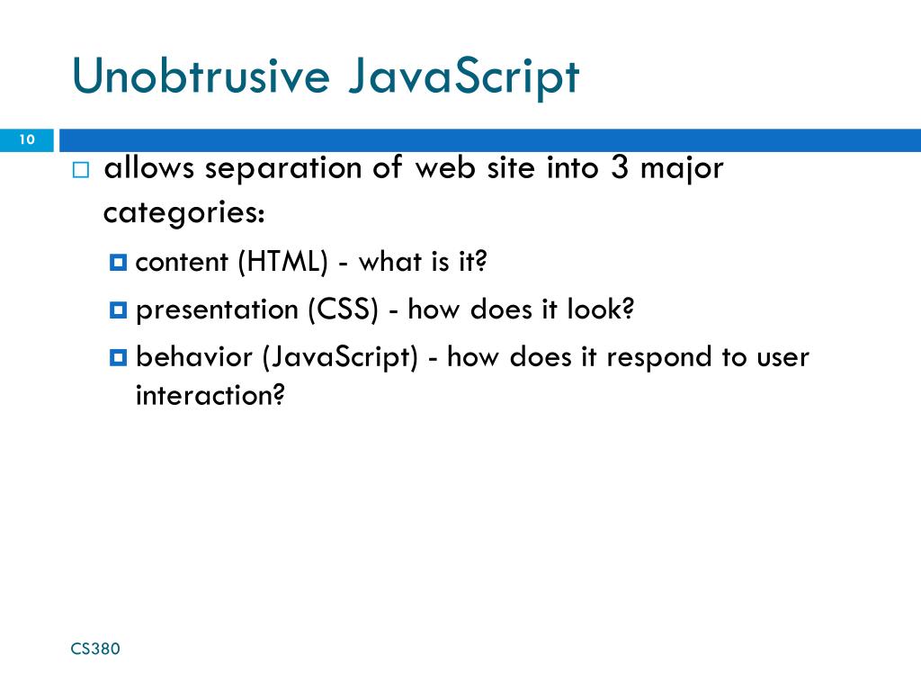 PPT Unobtrusive JavaScript PowerPoint Presentation, free download