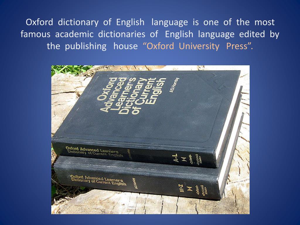 PPT Oxford English Dictionary PowerPoint Presentation, free download