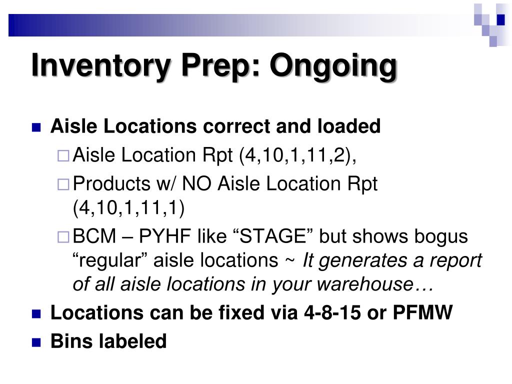PPT Prepping for Physical Inventory & Inventory Weekend PowerPoint