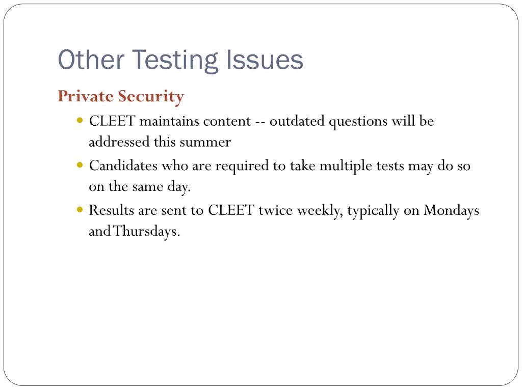 PPT UPDATED TESTING PROCEDURES PowerPoint Presentation, free download