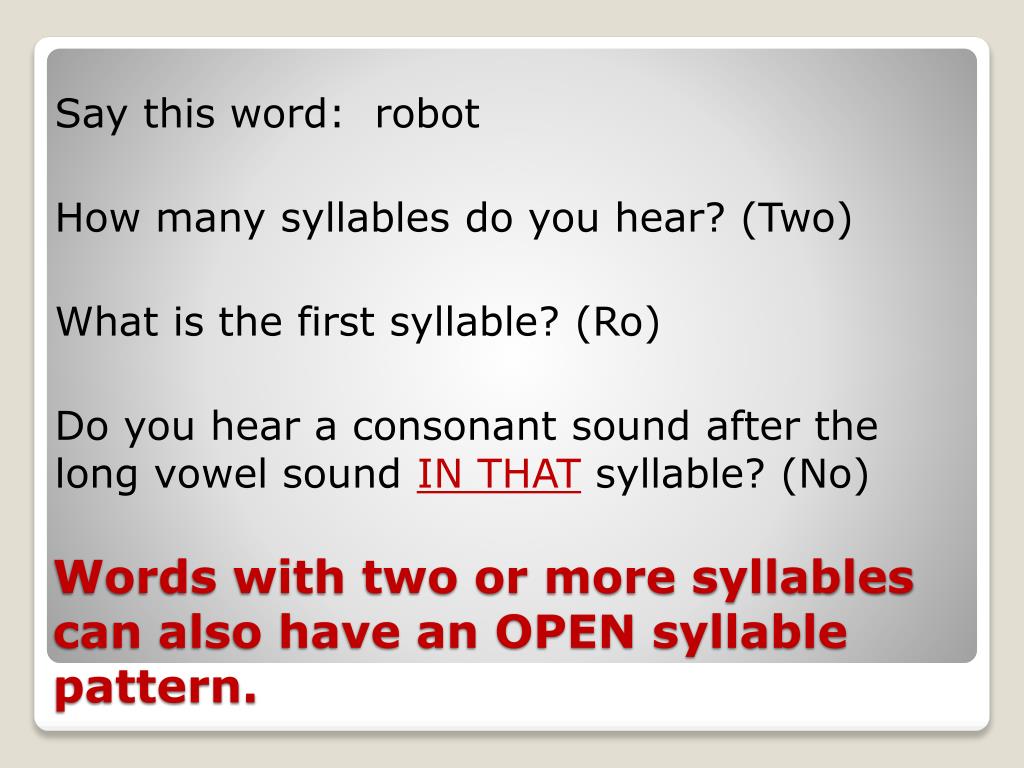 PPT Long Vowel Sound in Open Accented Syllable & Contractions